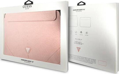 Çantë për tabletë Guess, Saffiano Triangle, 16'', rozë