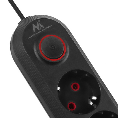 Prizë zgjatese Maclean MCE395 B, 5 dalje, 3xUSB, 2500W, e zezë