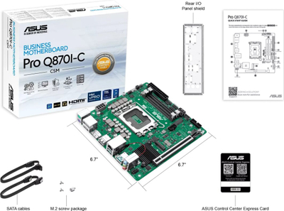 Pllakë amë Asus PRO Q870I-C-CSM, Mini ITX, DDR5, e zezë