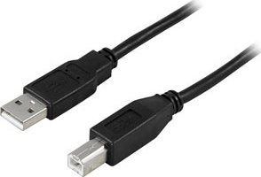 Kabllo USB Deltaco USB A me USB B, 5m, USB 2.0, e zezë