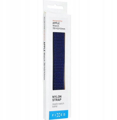 Rrip ore FIXED Nylon Strap për Apple Watch 38/40/41mm, najlon, mbyllje me velcro, blu e errët