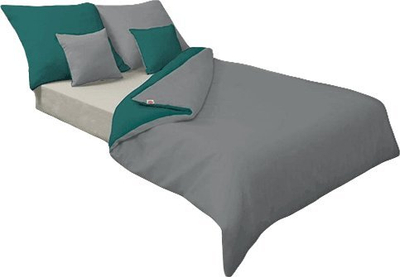 Komplet shtrati Matex Satin Bedding, 160x200 cm, 100% pambuk, gri jeshile e errët