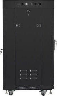 Kabinet rack 19" Lanberg FF01, 22U, 600x600 mm, derë me rrjetë, i zi