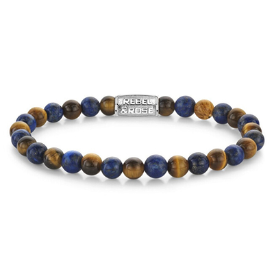 Byzylyk për meshkuj Rebel&Rose Mix Tiger Lapis RR-60133-S, i kaltër/kafe