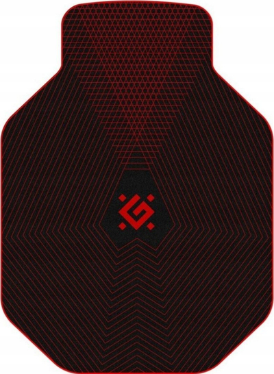 Tapet për dysheme Defender MOTION, për karrige gaming, nga gomë natyrale, i zi me të kuqe
