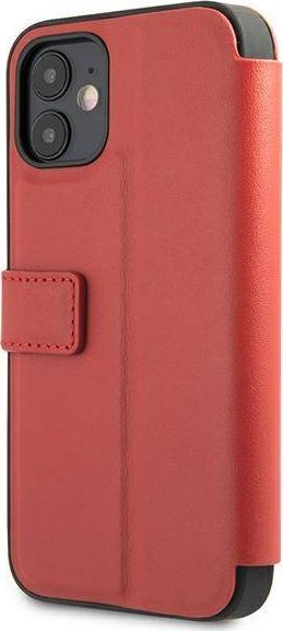 Këllëf telefoni Ferrari FEOGOFLBKP12S për iPhone 12 mini, lëkurë, i kuq