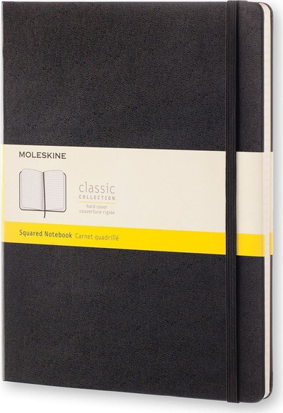 Fletore Moleskine Classic XL, 19x25 cm, faqe me katrorë, e zezë