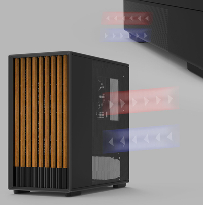 Kuti PC Zalman P10 Namu, mini tower MATX, xham i temperuar, e zezë me dru