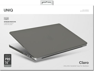Kase laptopi Uniq Claro për MacBook Pro 16", super e hollë, 2021, gri transparente