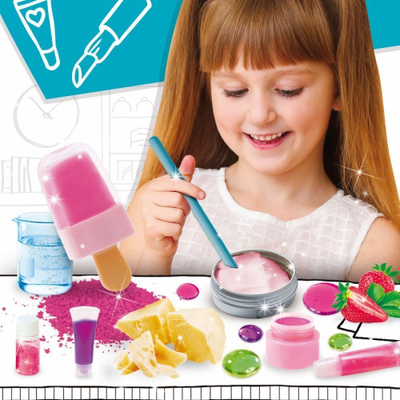Set kreativ Lisciani Little Genius Extraordinary Lip Glosses, lip gloss për kalamoj, me shumë ngjyra