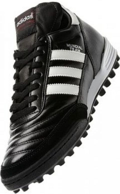 Këpucë futbolli adidas Mundial Team TF 019228, për tapet, lëkurë kanguri, bardh e zi