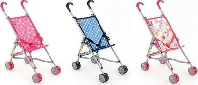 Karrucë kukullash Adar DOLL STROLLER PARAS, metalike, 63cm, shumëngjyrëshe