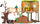 Set lojrash Schleich Wild Life Safari Ranger Adventure Station, figurina dhe aksesore, krokodil dhe panter e zez