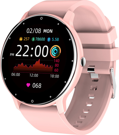Паметен часовник Gravity GT1-1, 1.28\" Retina HD, следење на здравје, розов