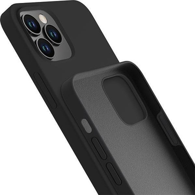 Kuti mbrojtse 3MK Silicone Case për iPhone 12 12 Pro, silikon, e zezë
