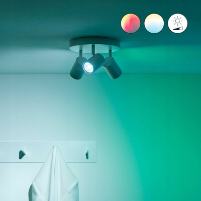 Spot tavan inteligjent WiZ Imageo, LED RGB 3x5W, Wi‑Fi Bluetooth, i bardhë