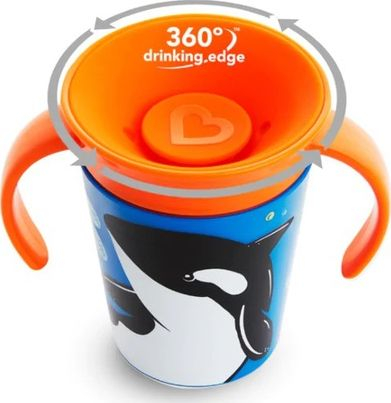 Gotë trajnimi Munchkin Miracle 360 WildLove, 177ml, me doreza, model orka