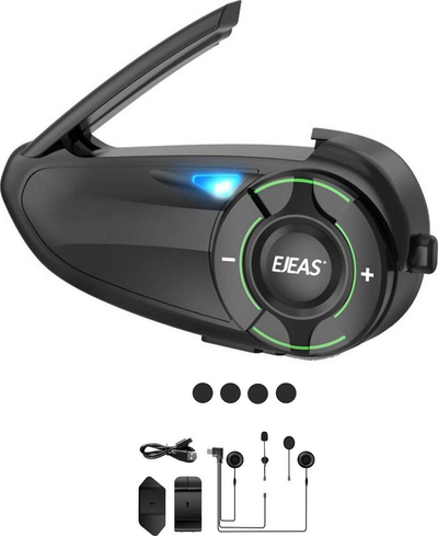 Interkom motoçiklete Ejeas Q8, Bluetooth, rezistent ndaj ujit, i zi