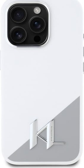 Kapak telefoni Karl Lagerfeld Silicone Initial Logo për iPhone 16 Pro Max 6.9", MagSafe, i bardhë