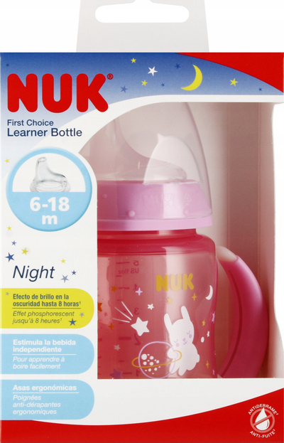 Biberon NUK, 150ml, me dorezë, rozë