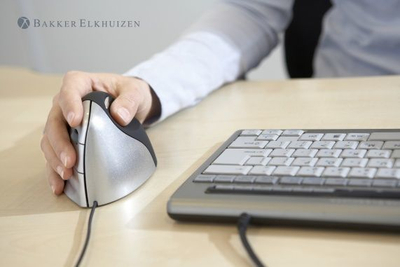 Глушец BakkerElkhuizen Evoluent, со кабел, USB, црна и сребрена