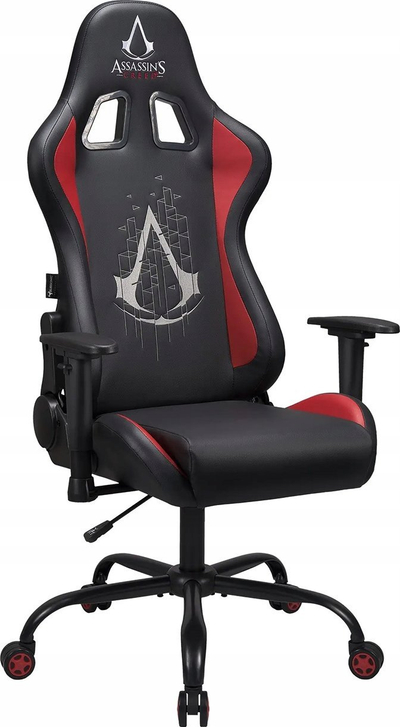 Karrige gaming Subsonic Assassin's Creed, mbështetëse 3D, lëkurë sintetike, e zezë me të kuqe