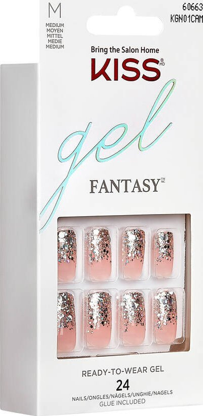 Thonj fallco Kiss My Face Fantasy Gel Nails 60663, set 24 copë, me shkëlqim