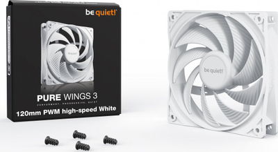 Ладилник be quiet! Pure Wings 3 PWM high-speed, 120 мм, бел