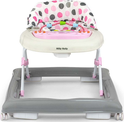 Ecëse për bebe Milly Mally Baby Walker Patrol, lartësi e rregullueshme, Pastel Dots