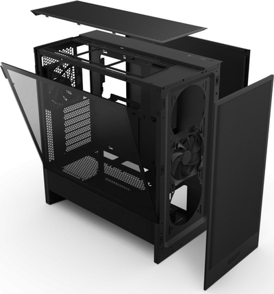 Kuti kompiutri NZXT H5 Flow, Mid Tower, me xham t’temperum, e zezë