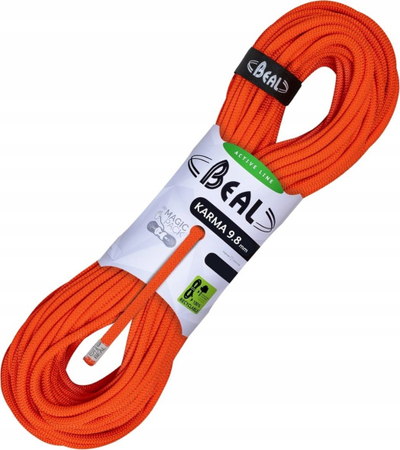 Динамично јаже за искачување BEAL Karma, 9.8 mm, 60 m, интензивно портокалово