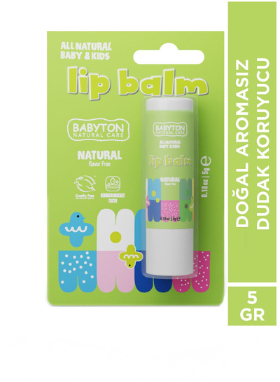 Balsam buzësh Babyton Natural, pa aromë, 5 g