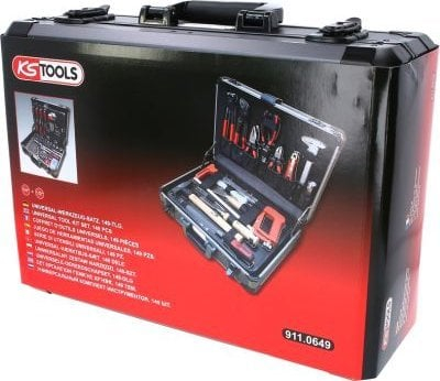 Set veglash KS Tools 911.0649, 149 pjesë, 1/4" 1/2", me kuti alumini