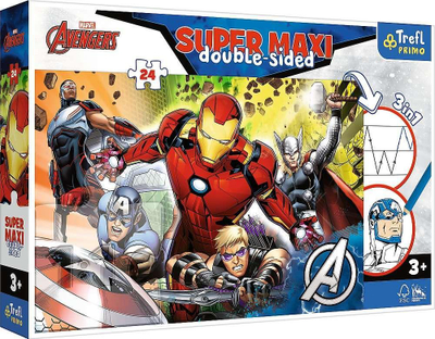 Puzzle me dy anë Trefl Super Maxi Strong Avengers, 24 copa, 3 në 1