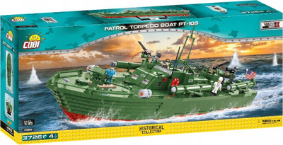 Сет играчка COBI Патролен торпедо-чамец PT-109, 3726 делови, размер 1:35, зелена