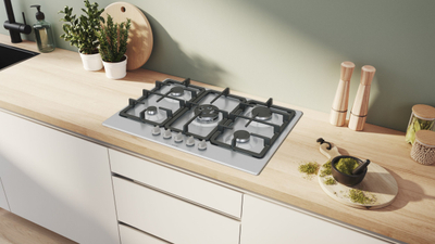 Pianurë me gaz Bosch Serie 4, 75cm, 5 vatra, inox