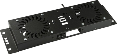Aksesor rack Lanview RAF113BL, modul ventilimi n’tavan, 2 ventilatorë, i zi