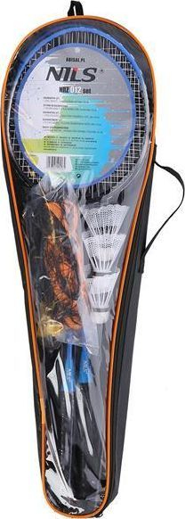 Set Badminton Nils Extreme, 2 raketa + 3 grila + rrjetë 195 x 22 cm + këllëf Nils