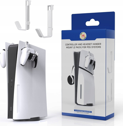 Varëse me 2 mbajtëse për kufje dhe gjëra të tjera, për Sony PlayStation 5, vetëngjitëse, e zezë