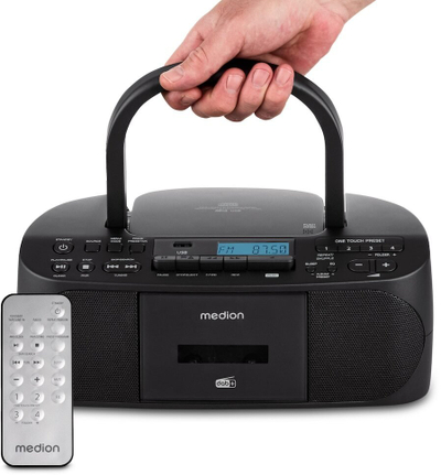 Radio portative Medion 50079328, DAB FM, Bluetooth USB CD kasetë, e zezë
