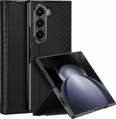 Mbulesë telefoni DUX DUCIS për Samsung Galaxy Z Fold 6 Bril Series, me stand, me xhep karte, e zezë