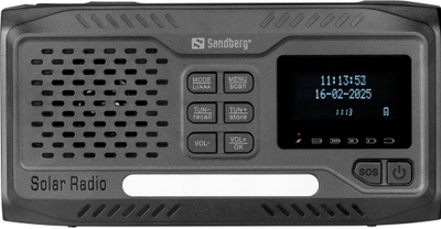 Radio portative Sandberg Survivor DAB All in 1 4500, Bluetooth, power bank, e zezë