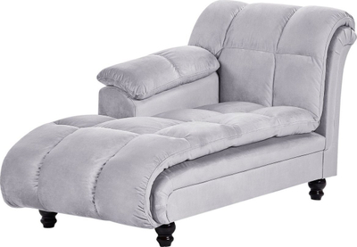 Karrige chaise Beliani Lormont, kadife, krah djathtas, gri e çelët