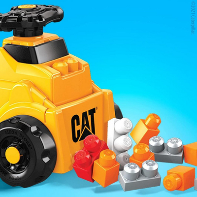 Lodër makinë Mega Bloks Build N Play Ride On, e verdhë