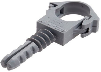 Mbajtëse tubi Specialist+ D25 M8, plastikë, set 10 copë, gri