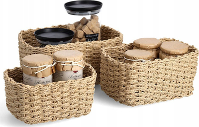 Set shporta për rujtje Zeller Present, 3 copë, që futen njëra te tjetra, ngjyrë natyrale