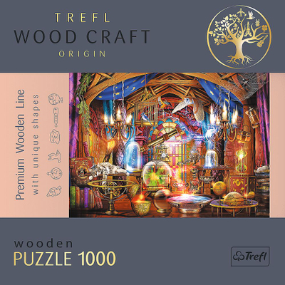 Puzzle druri Trefl Wood Craft Magical Chamber, 1000 copa, fantazi, shumëngjyrësh