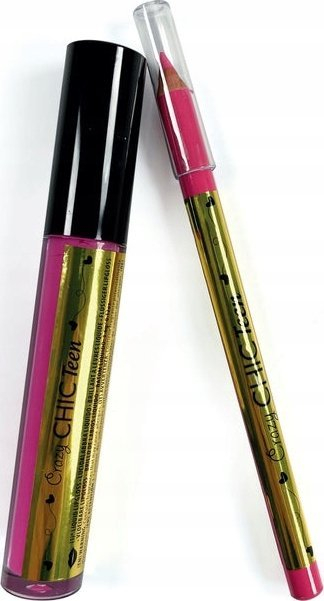 Set kozmetik për kalamaj Clementoni Crazy Chic Pink Flower, lip gloss dhe laps buzësh, rozë