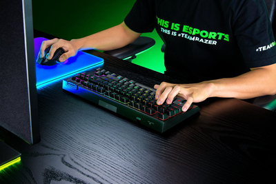 Tastierë Razer BlackWidow V4 Tenkeyless HyperSpeed, mekanike Orange Switch, wireless, US layout, e zezë
