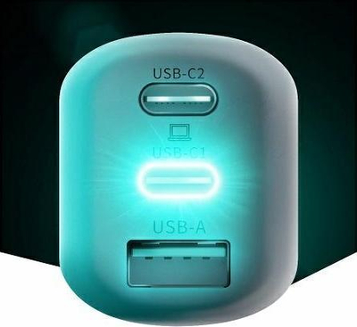 Karikues muri 3MK Hyper Charger, 65W, 1x USB A 2x USB C, i bardhë